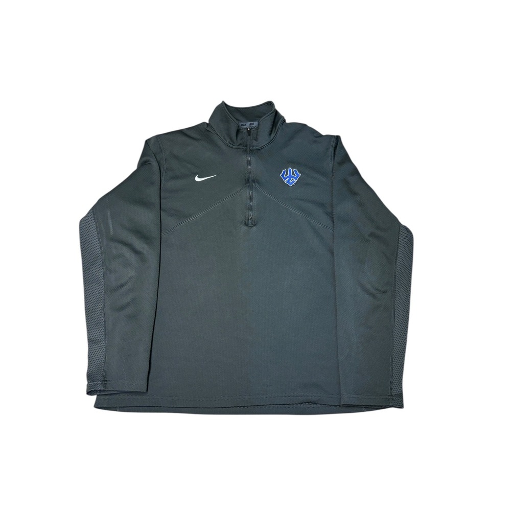 Nike Gray Dri-FIT Quarter Zip Pullover Long Sleeve Athletic Top‎